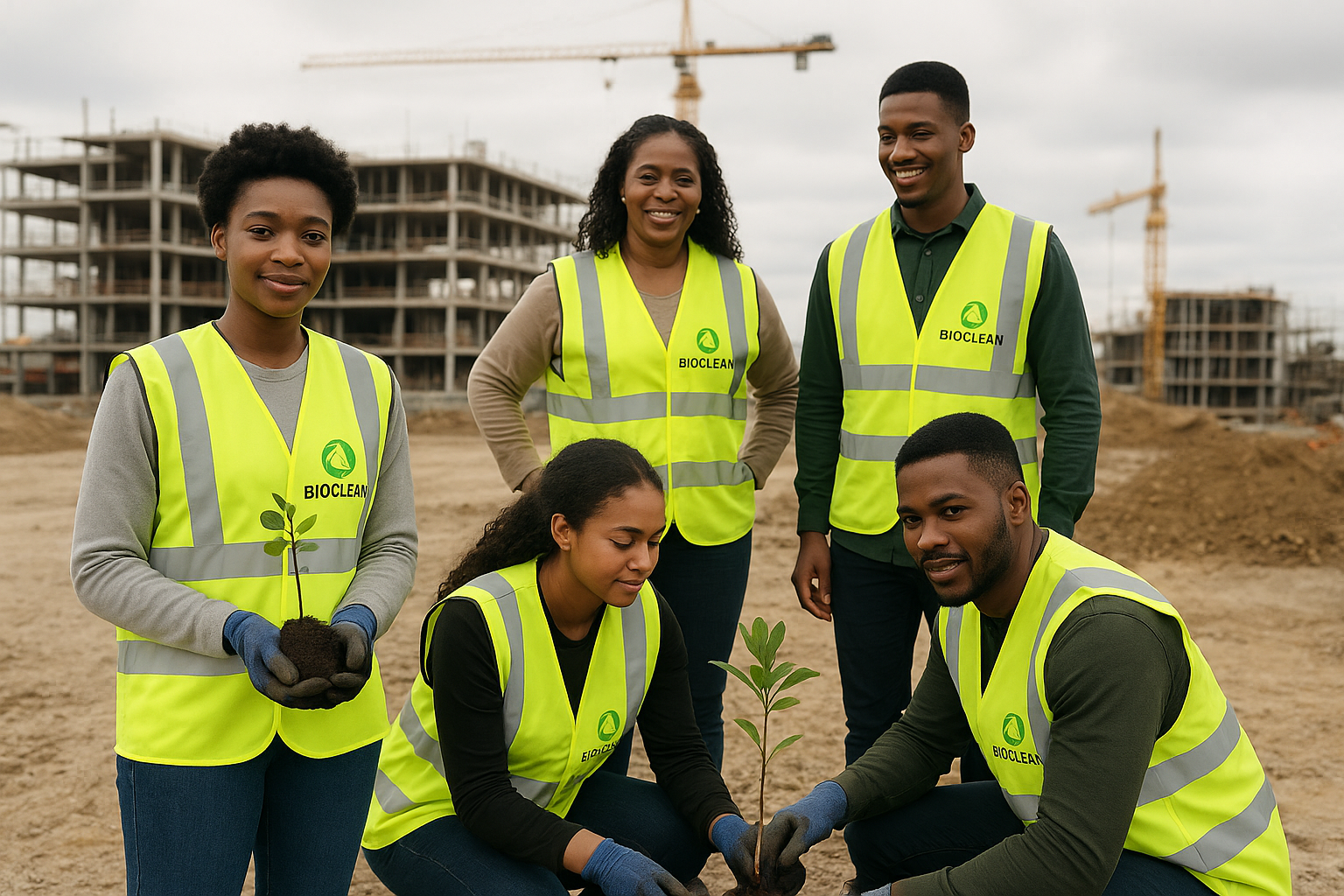 Equipe BIOCLEAN trabalhando em sustentabilidade